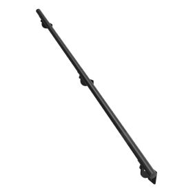VEVOR Wall Mounted Stair Handrail, 6ft Pipe Staircase Handrail, Black Galvanized Aluminum, 1.26 inch Pipe Diameter, Indoor&Outdoor Staircase Rail