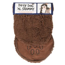 DGS Pet Products Dirty Dog Shammy Towel Extra Large Brown 16" x 38" x 0.5" (Color: Brown, size: Extra Large)